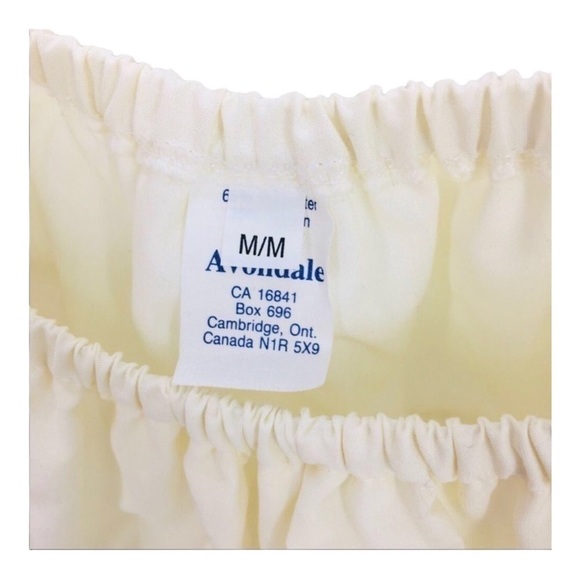 4/$45 AVONDALE Vintage Cream Yellow Off Shoulder Peasant Top Medium NWT - Picture 6 of 8